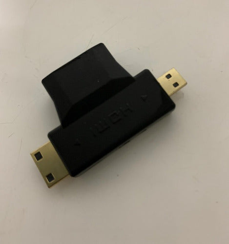 3 Em 1 Hdmi Fêmea P/ Mini Hdmi Macho E Micro Hdmi Macho