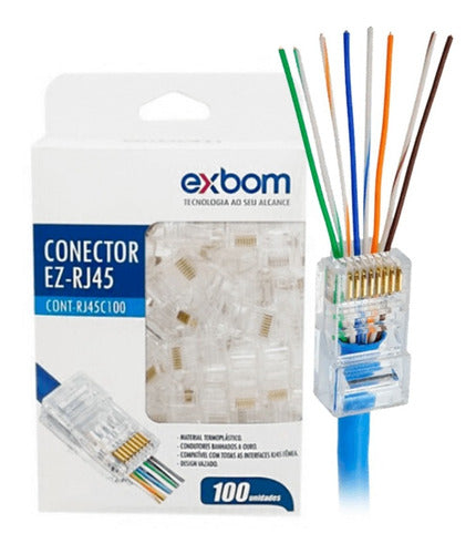 Conector Plug Rj45 Ez Crimp Rede Easy 100 Un Cont-rj45c100