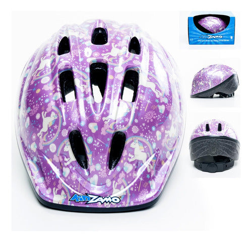 Capacete Pra Bike Infantil Unicórnio Kidzamo C/ Regulagem P