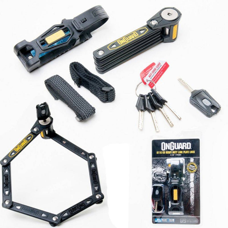 Cadeado Trava Tranca Dobrável Onguard 8116 K9 Bike Moto 69Cm