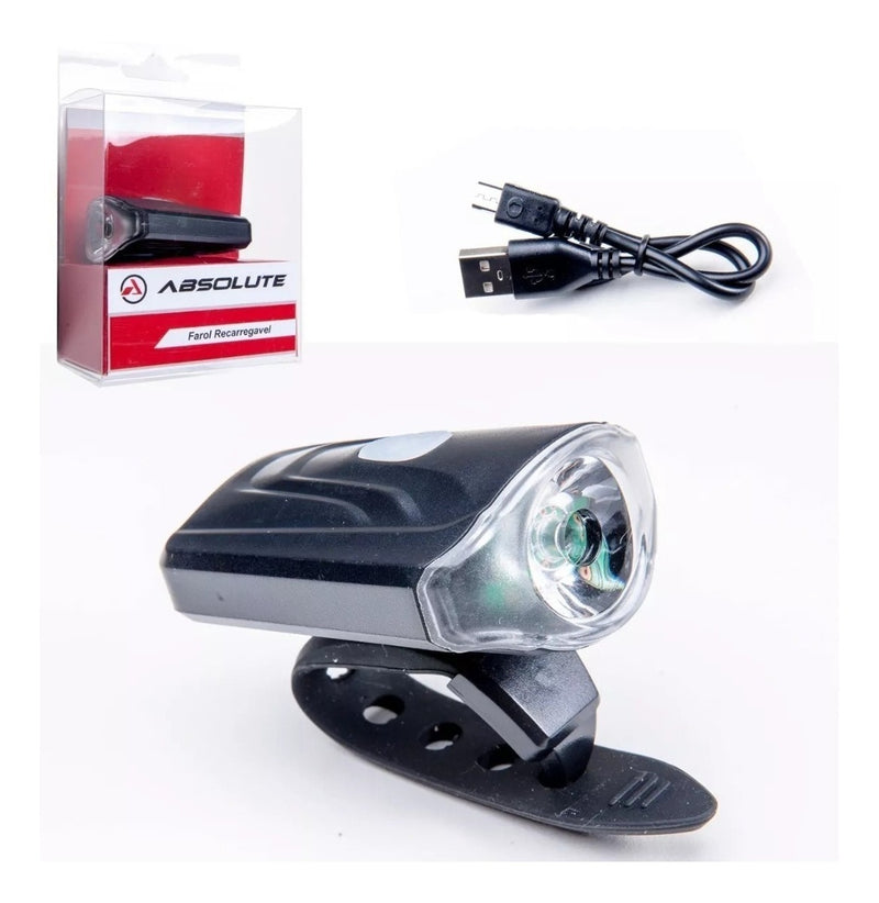 Farol Bike Usb Super Led Absolute Jy-7043 Suporte E Cabos