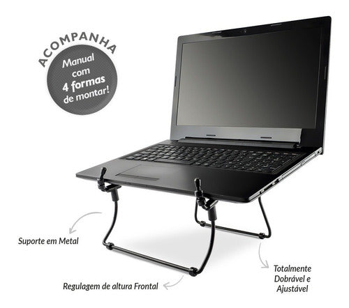 Suporte Ergonômico Para Notebook Clean Com Regulagem Reliza