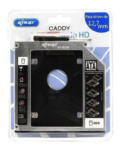 Case Adaptador Caddy 12.7mm Dvd Hd Ou Ssd 2.5 Sata Kp-hd009