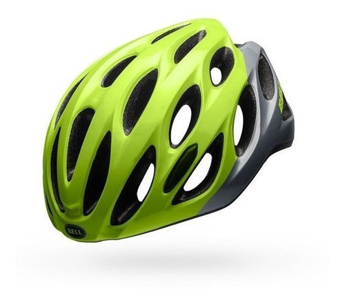 Capacete Ciclismo Bike Bell Draft Verde Neon E Cinza Chumbo