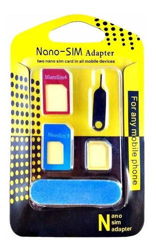 Adaptador De Chip Cartão Sim E Nano Mini Micro 5 Em 1