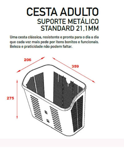 Cesta Cestinha 26 Para Bicicleta Plastica Jks Marrom