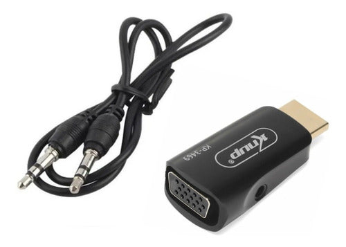 Adaptador Entrada Hdmi Para Vga Conversor Áudio P2 Kp-3469