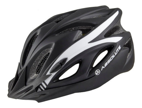 Capacete Ciclismo Led Absolute Bike Nero Preto/Branco M