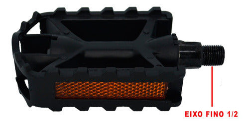 Pedal 1/2 Mtb Nylon Preto Com Esfera