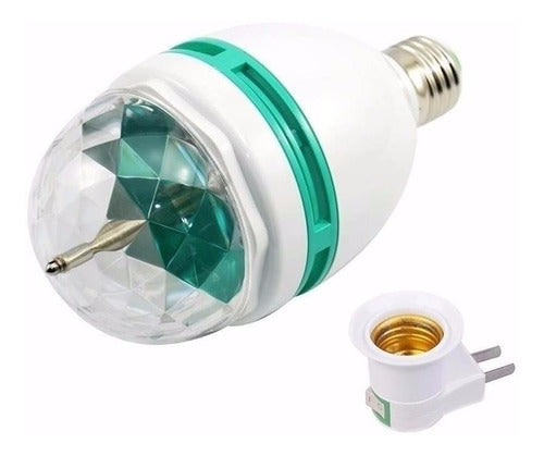 Lâmpada Globo De Luz Led Rgb Giratória Dj Jogo De Luz W998