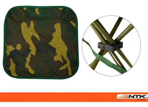 Banqueta Stool Camuflada Dobrável Suporta Até 80kg