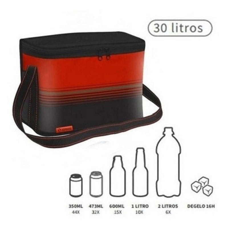 Bolsa Térmica Soprano Vermelha Grande Tropical 30l Cooler