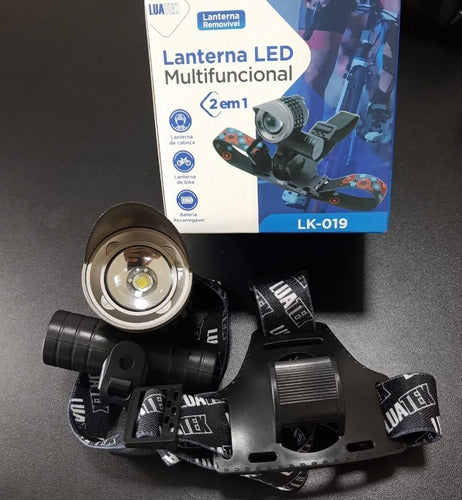 Lanterna Farol Recaregável Bike E Suporte Para Cabeça Lk-019