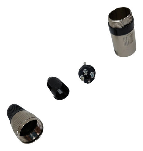 Conector Plug 3 Pinos Xlr Macho It Blue - Le-5593