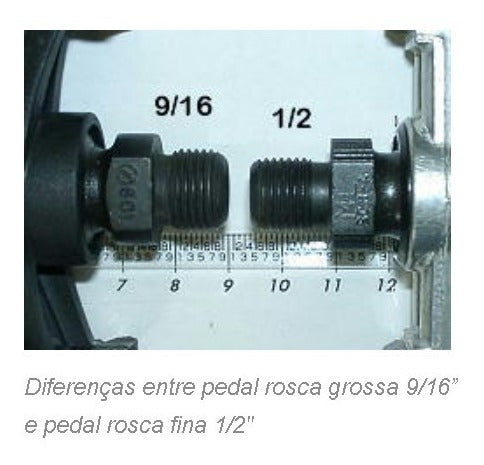 Par Pedal Mtb Bicolor 9/16 Rosca Grossa S/ Esfera Roxa