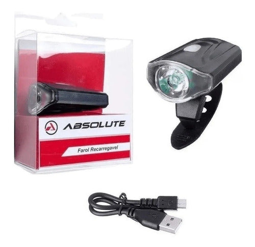 Farol Bike Usb Super Led Absolute Jy-7043 Suporte E Cabos