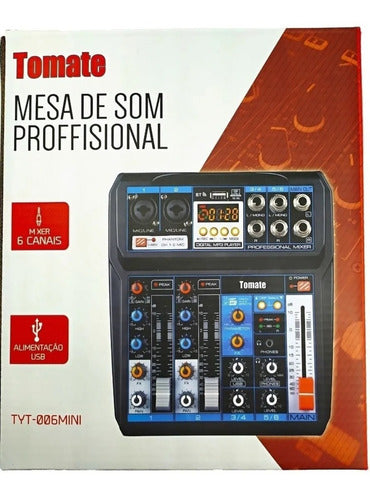 Mesa De Som Mini Tyt-006 Bluetooth Mp3 Profissional Tomate