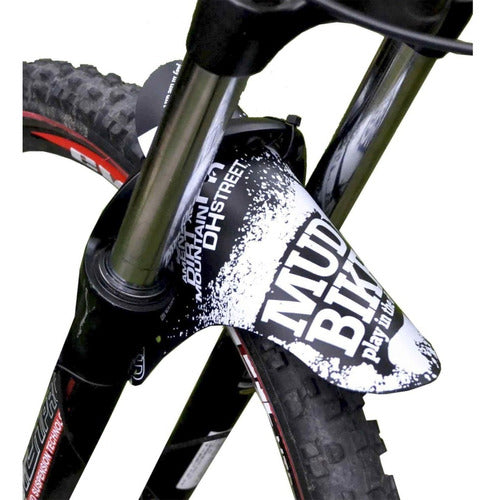 Paralama Dianteiro Para Bicicleta Mud Bike Mtb Preto/branco