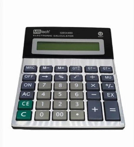 Calculadora Digital 12 Digitos A Pilha Gb54460 Mbtech