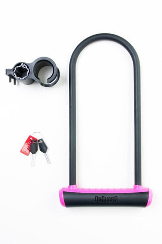 Cadeado Trava U-lock Onguard 8152 Chave Bike Moto Cores Neon