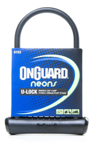 Cadeado U-Lock Onguard Neons 8153 Chave Preto