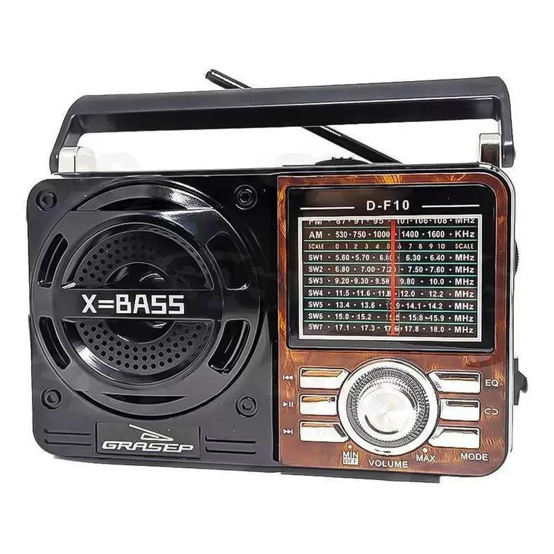 Radio Portatil Grasep D-f10 Retrô Bt Usb Mp3 Cartão Sd