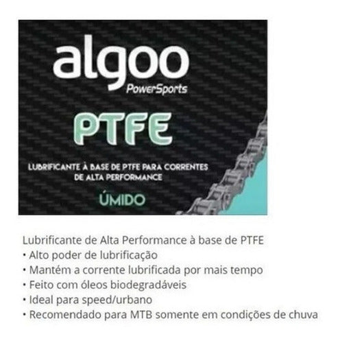 Lubrificante Para Corrente De Bike Algoo Ptfe Úmido 200ml