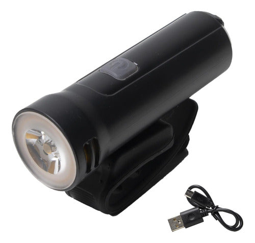 Farol Absolute Recarregavel Jy-7205 Led Bike Mtb Cor Preto