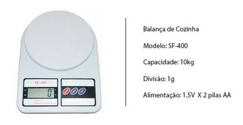 Balança Digital Precisão 1g Até 10kg Cozinha Culinária Bolo