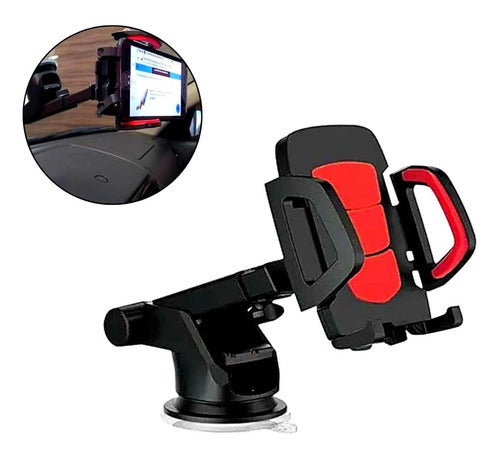 Suporte Para Celular Veicular Painel E Vidro Com Giro 360º