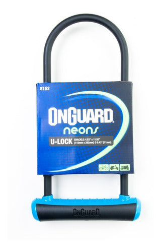 Cadeado Trava U-lock Onguard 8152 Chave Bike Moto Cores Neon