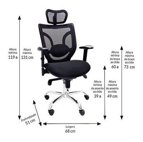 Cadeira Para Escritório Com Base Cromada