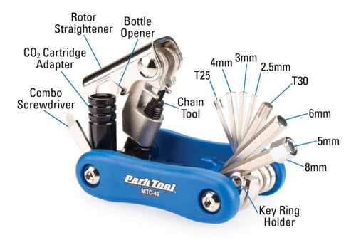 Canivete Com Ferramentas Mt-40 Com 7 Funções Park Tool