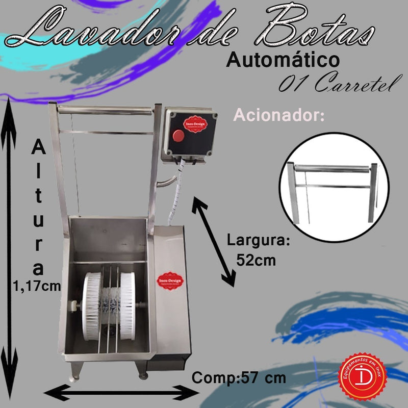 Lavador Automático Lava Botas Com 01 Carretel Inox 304