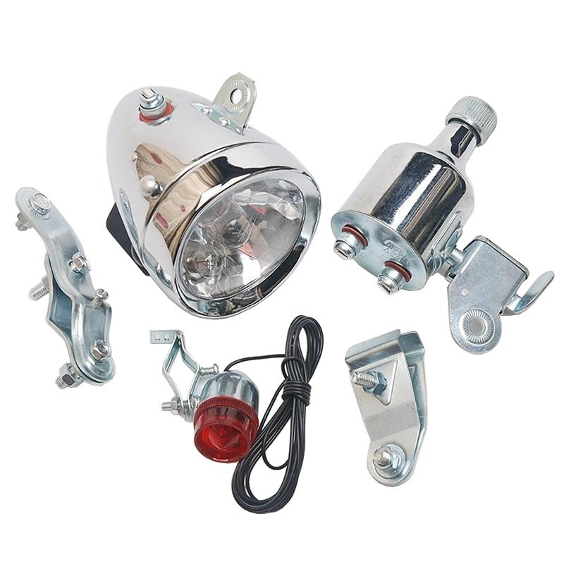 Farol Dínamo Bicicleta Monark 12V 6W Com Lâmpadas Reservas