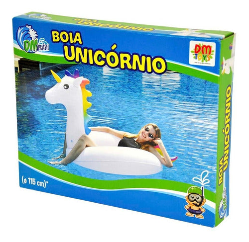 Boia Inflável Adulto Grande Unicórnio Piscina Praia 115cm