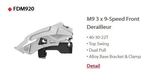 Câmbio Dianteiro Sunrace M920 Bike 3X9V (27 Velocidades)