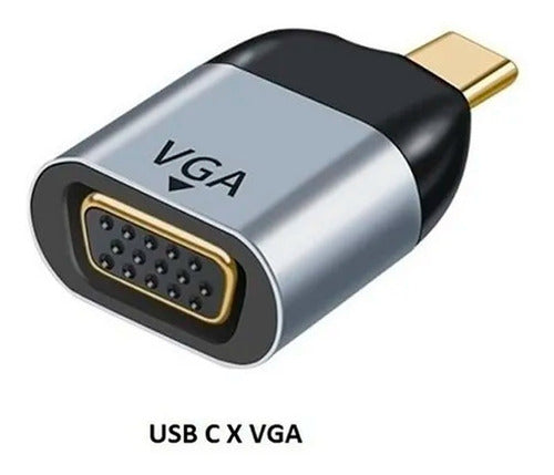 Adaptador De Video Vga Para Type-c Monitor Projetor 2da Tela