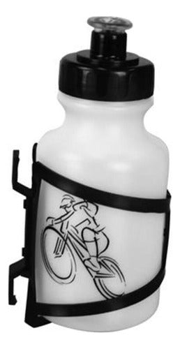 Garrafinha Caramanhola Infantil Bike C/suporte 300ml Branco