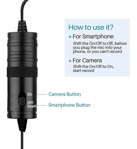 Microfone Lapela Gravador Voz Video Audio Plug P10 Mt-3301