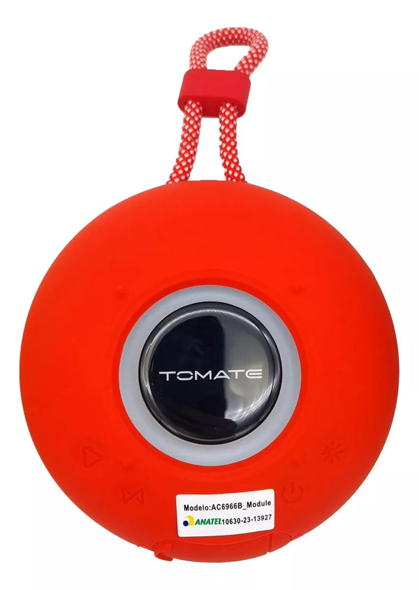 CAIXA DE SOM PORTATIL BLUETOOTH RESISTENTE A AGUA 8W TOMATE MTS - VERMELHO