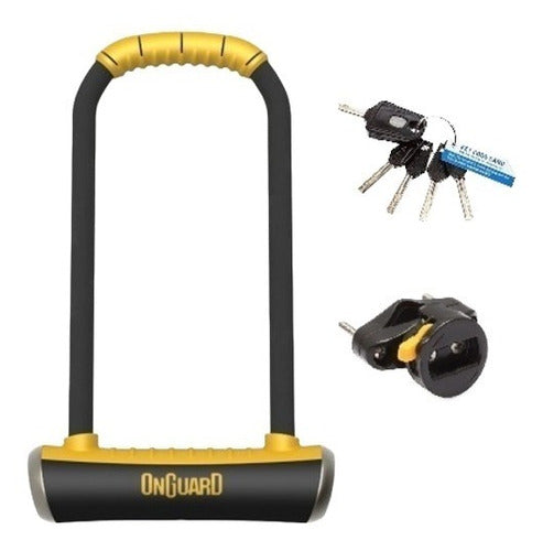 Cadeado Trava Ulock Onguard Pitbull Ls 8002 Chave Bike Moto