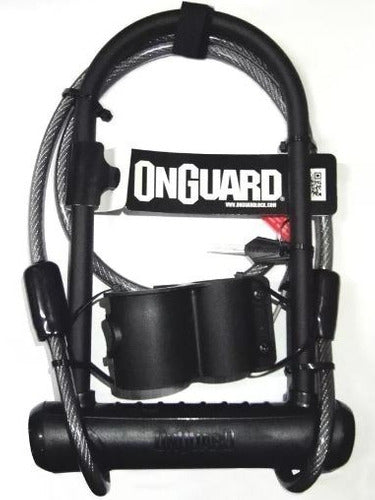 Cadeado U-lock com Cabo Onguard 8154 Super Reforçado com Chaves