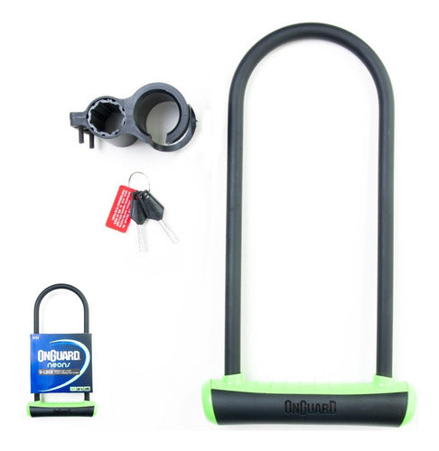 Cadeado Trava U-lock Onguard 8152 Chave Bike Moto Cores Neon