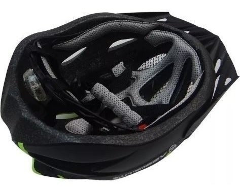 Capacete Ciclismo Led Absolute Bike Nero Preto/Branco M