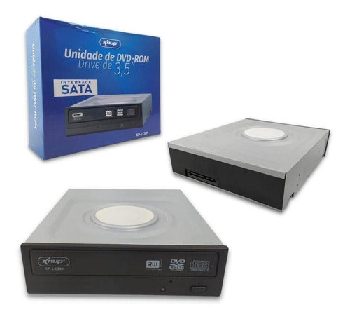 Leitor Dvd-rom Gravador Sata Knup Driver 3,5 Cd Kp-le301