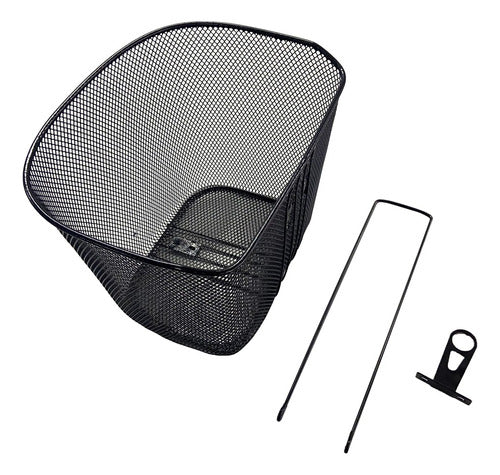 Cesta Aro 26 Oval Giga Aco Encapado Preto C/ Suporte E Haste