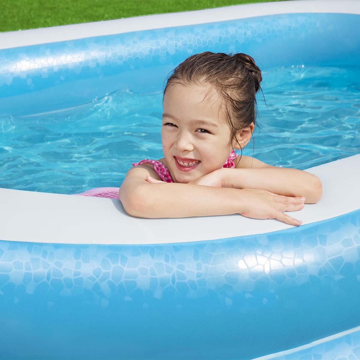 Piscina Inflável Retangular Bestway 778l Material Resistente - Azul