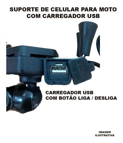 Suporte Celular Motocicleta Com Carregador Universal Usb