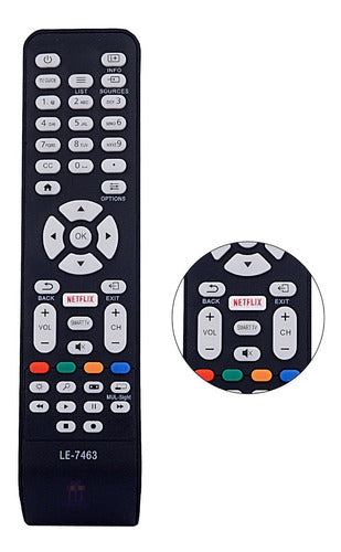 Controle Remoto Compatível C/ Tv Smart Aoc C/ Tecla Netflix